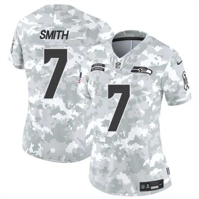 Women%27s Seattle Seahawks #7 Geno Smith 2024 F.U.S.E Arctic Camo Salute To Service Limited Stitched Jersey Dzhi